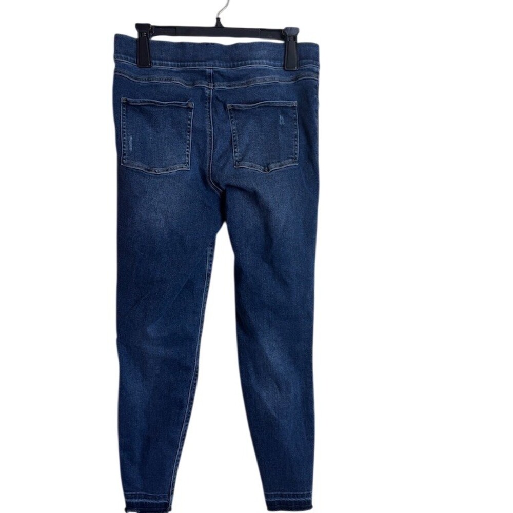 SPANX Jeans Womens Size L Blue Medium Wash Distressed High Rise Skinny - Picture 3 of 6